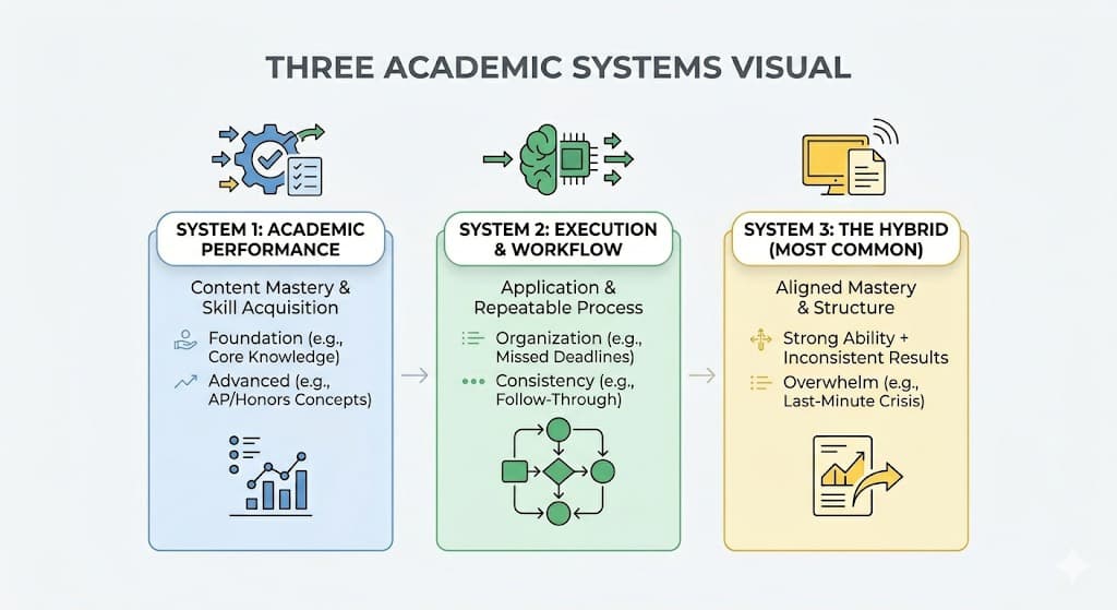 Three Types of Academic Systems